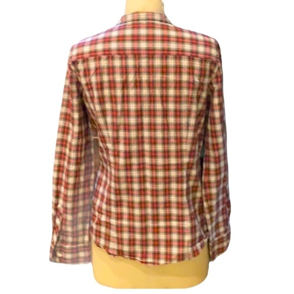 J Crew long sleeve button Plaid pleated Shirt - Picture 2 of 9